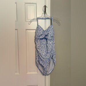 Women’s Blue and White Bathing Suit Size L